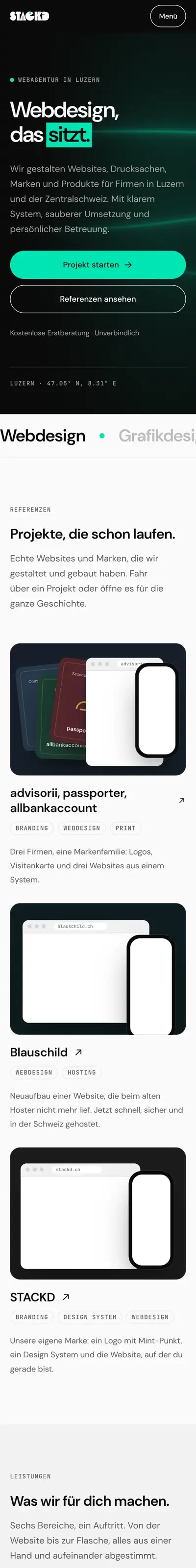 stackd.ch auf dem Handy